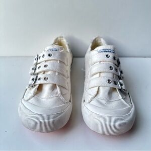 Rocket Dog Jolissa Women's White Canvas Sneakers – Size 7.5 – Triple Buckle